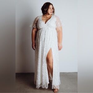 Baltic Born White Lace Maxi Dress